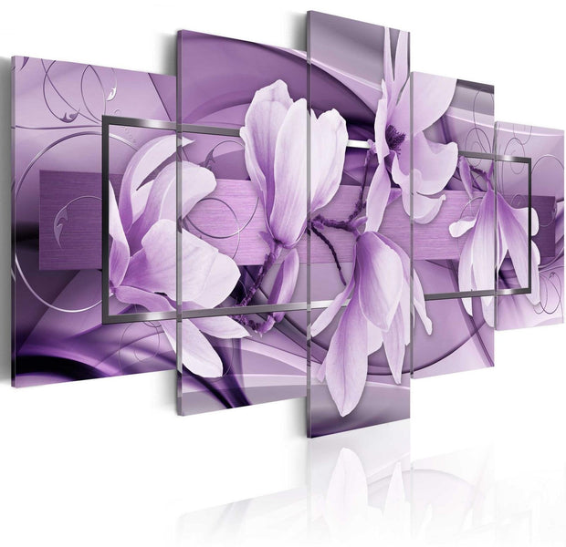 Stretched Canvas Floral Art - Purple Wave-Tiptophomedecor