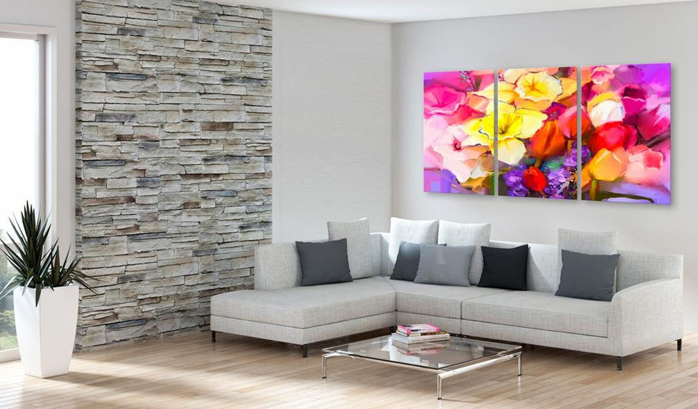 Stretched Canvas Floral Art - Rainbow Bouquet-Tiptophomedecor