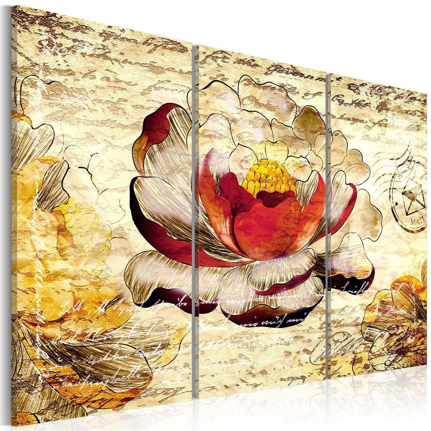 Stretched Canvas Floral Art - Retro Flower-Tiptophomedecor