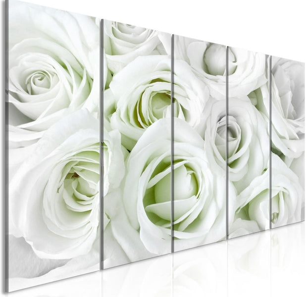 Stretched Canvas Floral Art - Satin Rose Narrow Green-Tiptophomedecor
