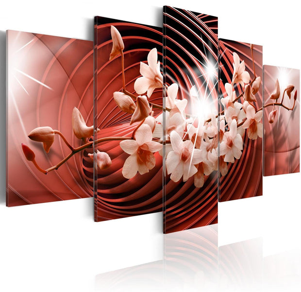 Stretched Canvas Floral Art - Scarlet Carousel-Tiptophomedecor