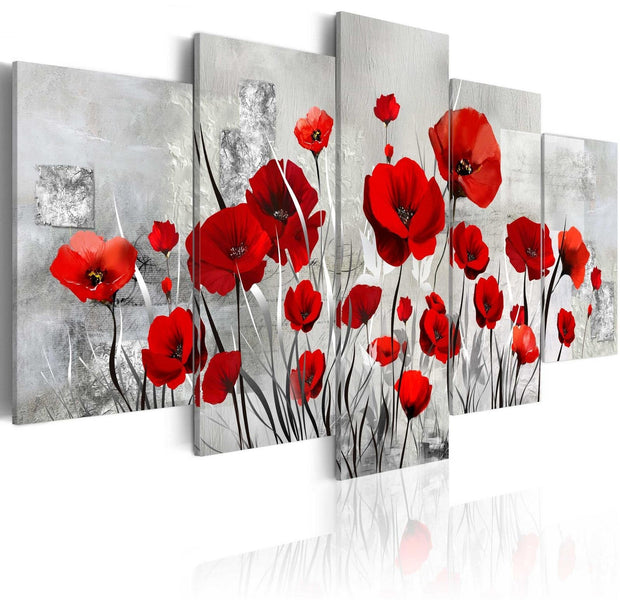 Stretched Canvas Floral Art - Scarlet Cloud-Tiptophomedecor