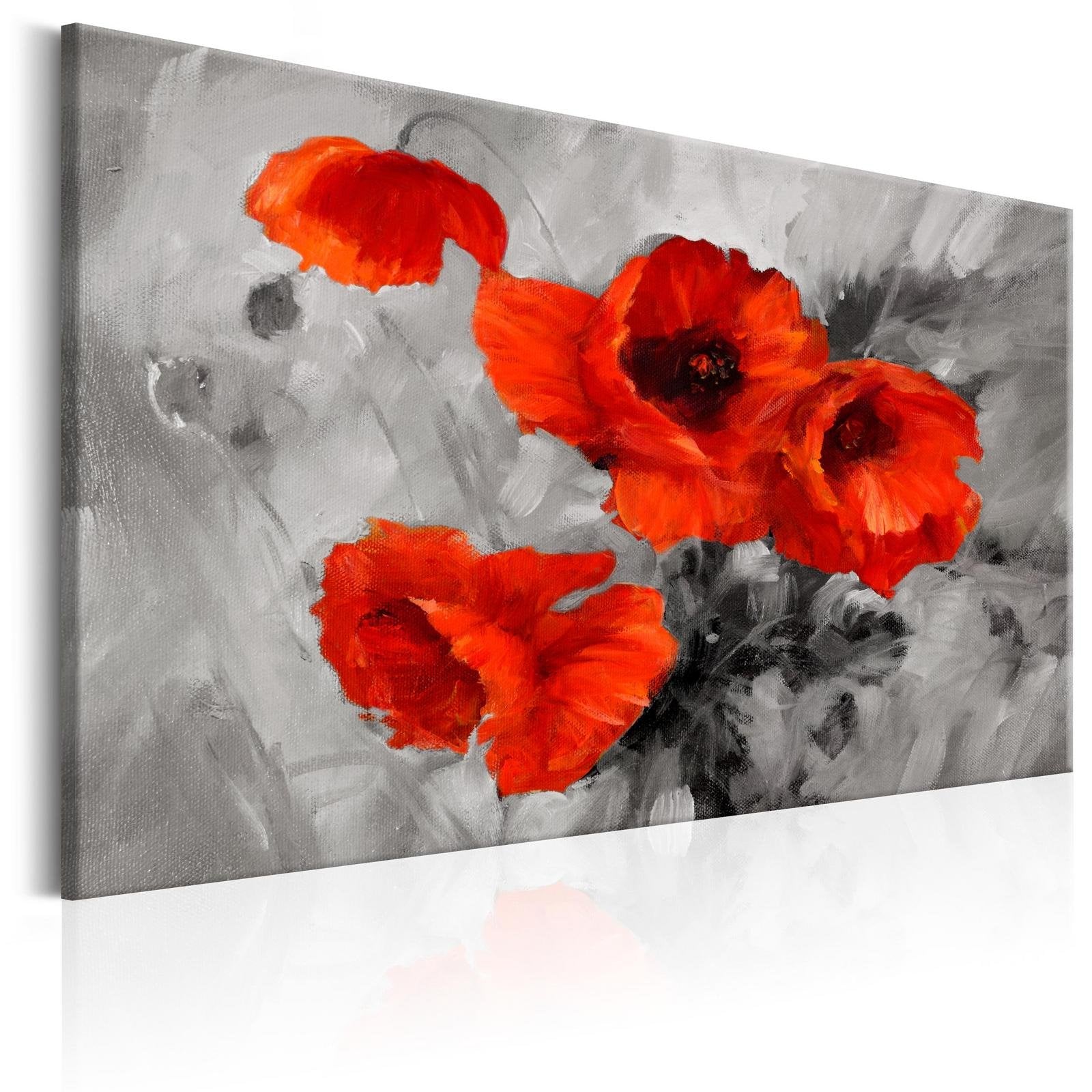 Stretched Canvas Floral Art - Steel Poppies-Tiptophomedecor