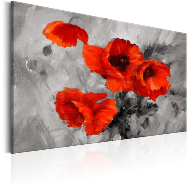 Stretched Canvas Floral Art - Steel Poppies-Tiptophomedecor