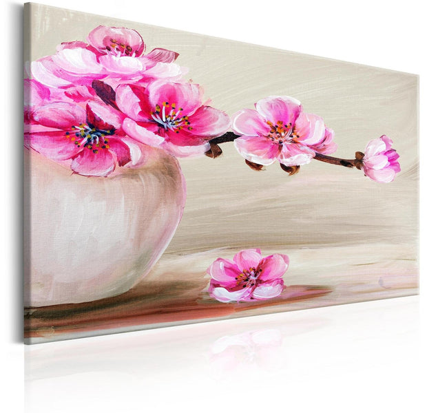 Stretched Canvas Floral Art - Still Life: Sakura Flowers-Tiptophomedecor