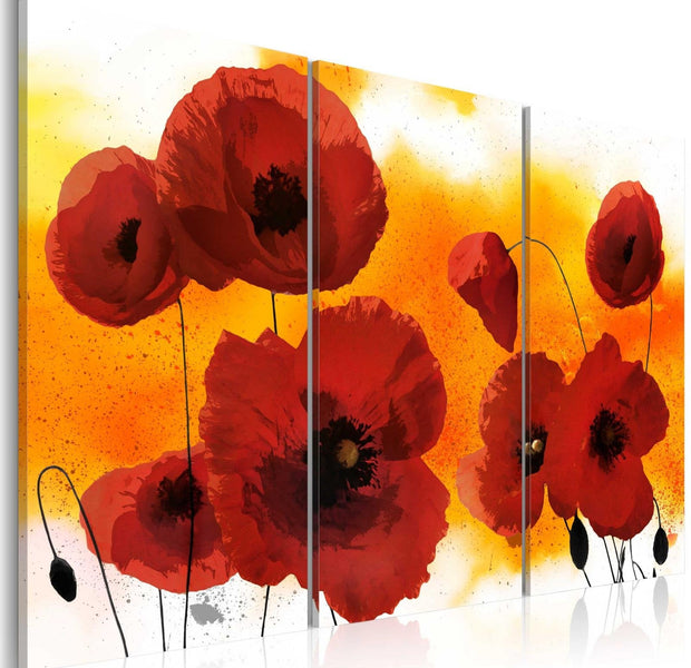 Stretched Canvas Floral Art - Sunny Afternoon And Poppies-Tiptophomedecor