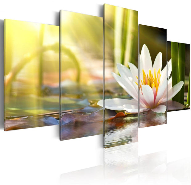 Stretched Canvas Floral Art - Sunny Lotus-Tiptophomedecor
