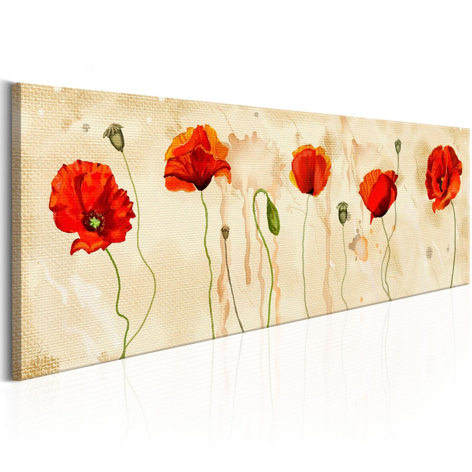 Stretched Canvas Floral Art - Tears Of Poppies-Tiptophomedecor