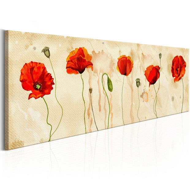Stretched Canvas Floral Art - Tears Of Poppies-Tiptophomedecor