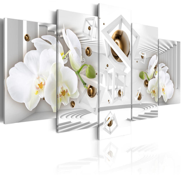 Stretched Canvas Floral Art - Temple Of White-Tiptophomedecor