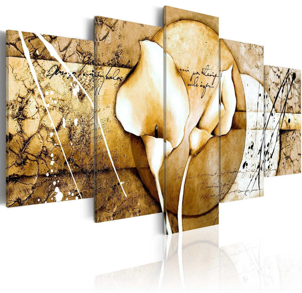 Stretched Canvas Floral Art - The Secret Of Calla Lily - Beige-Tiptophomedecor