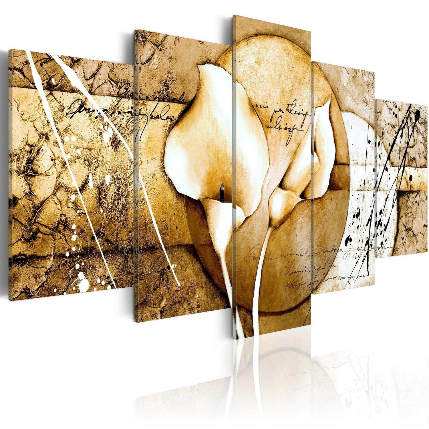 Stretched Canvas Floral Art - The Secret Of Calla Lily - Beige-Tiptophomedecor