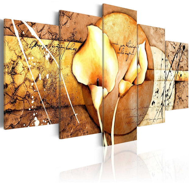 Stretched Canvas Floral Art - The Secret Of Calla Lily - Gold-Tiptophomedecor