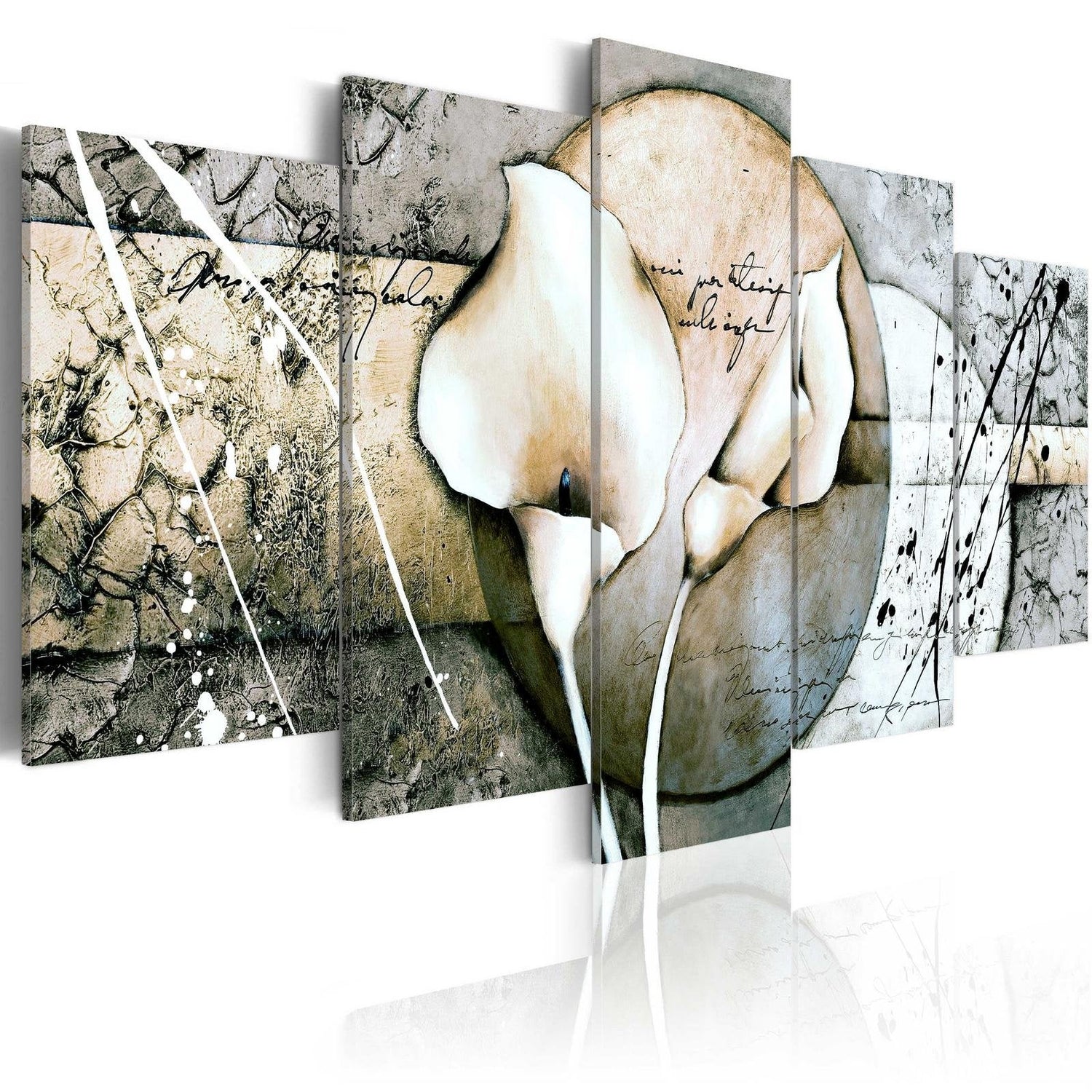 Stretched Canvas Floral Art - The Secret Of Calla Lily - Grey-Tiptophomedecor