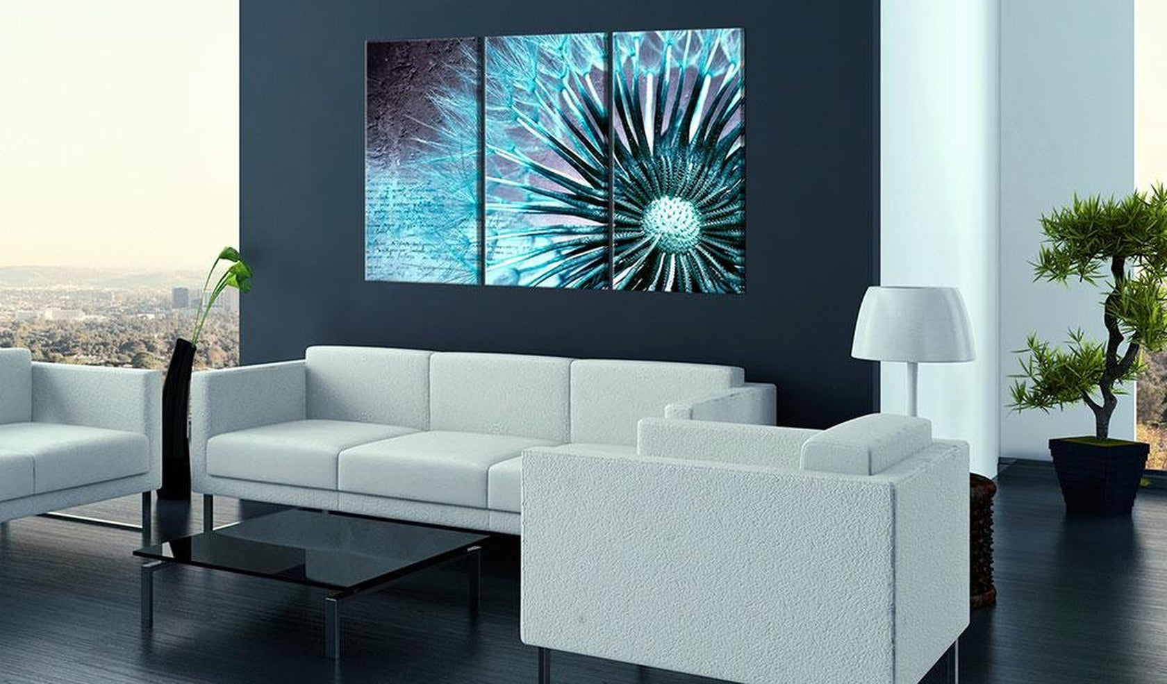 Stretched Canvas Floral Art - Touch Of Blue-Tiptophomedecor