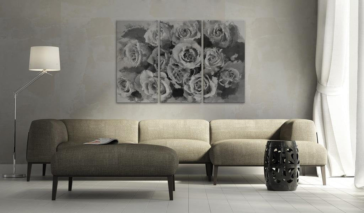 Stretched Canvas Floral Art - Twelve Roses - Triptych-Tiptophomedecor