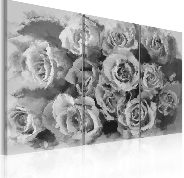 Stretched Canvas Floral Art - Twelve Roses - Triptych-Tiptophomedecor
