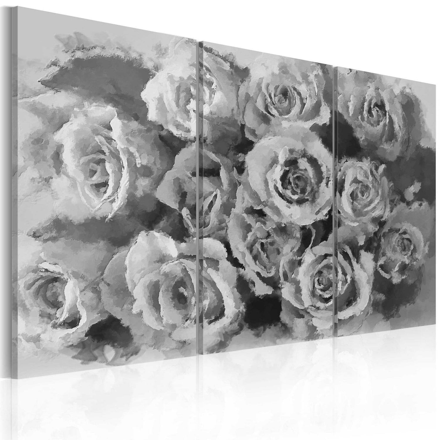 Stretched Canvas Floral Art - Twelve Roses - Triptych-Tiptophomedecor