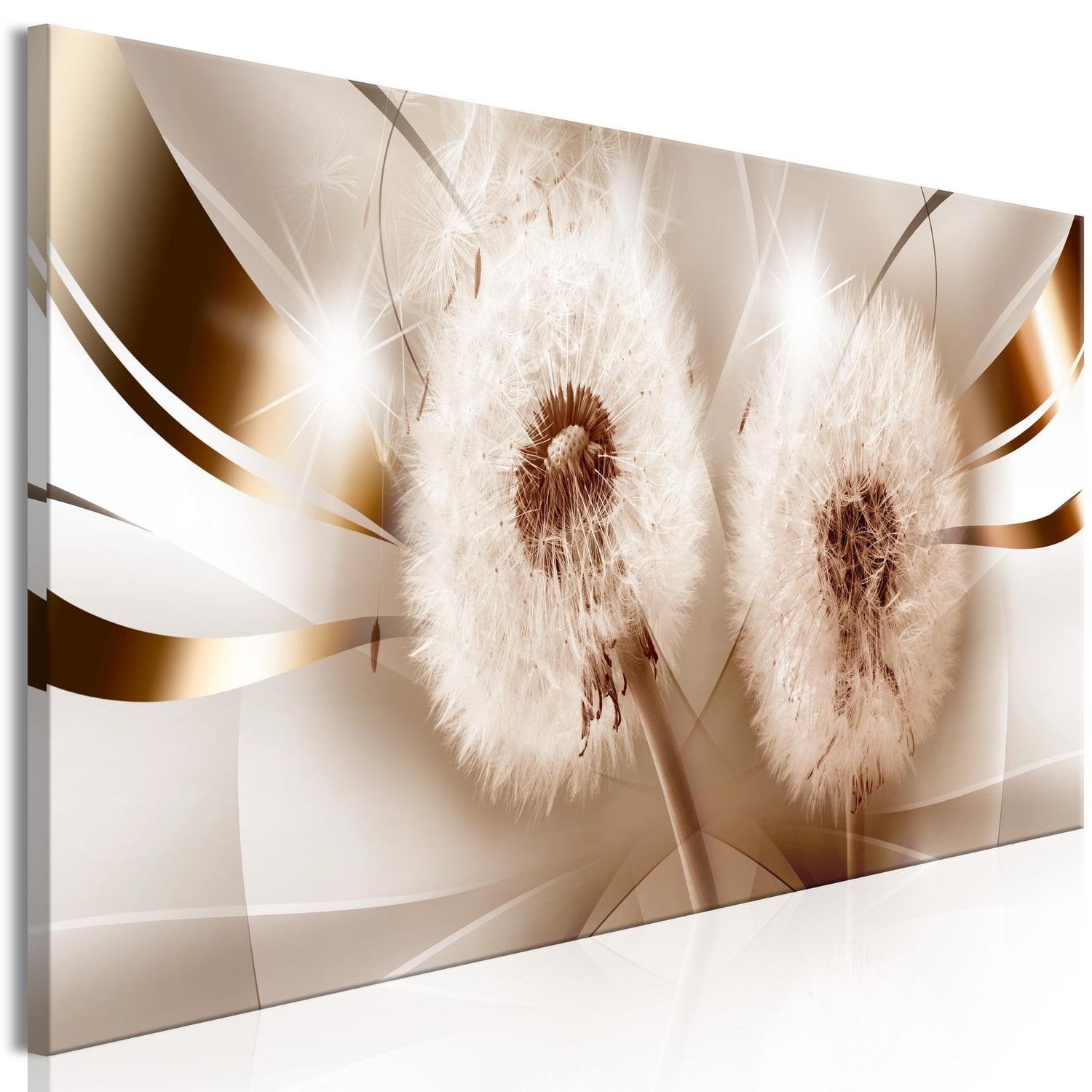 Stretched Canvas Floral Art - Two Dandelions Narrow-Tiptophomedecor