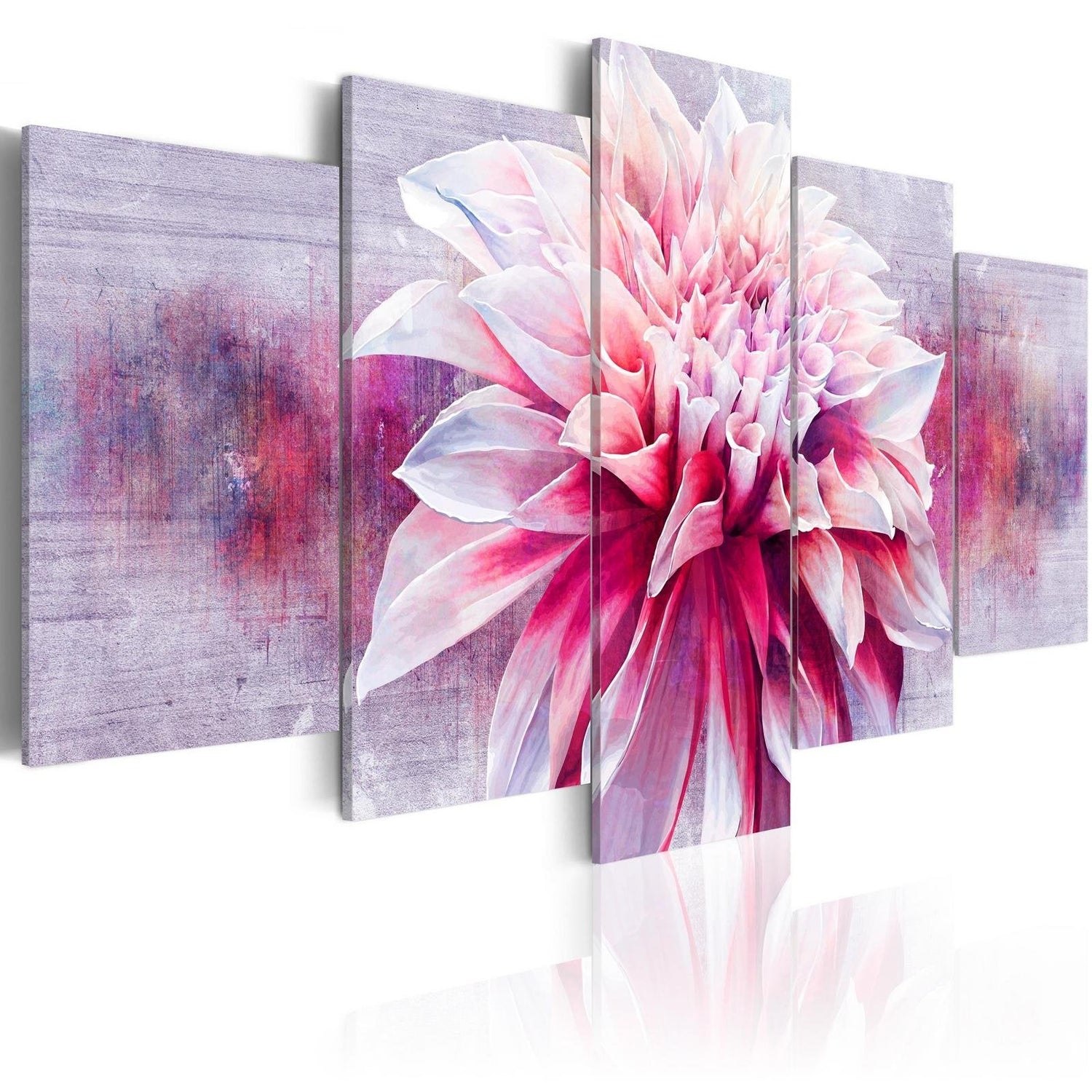 Stretched Canvas Floral Art - Violet Dahlia-Tiptophomedecor