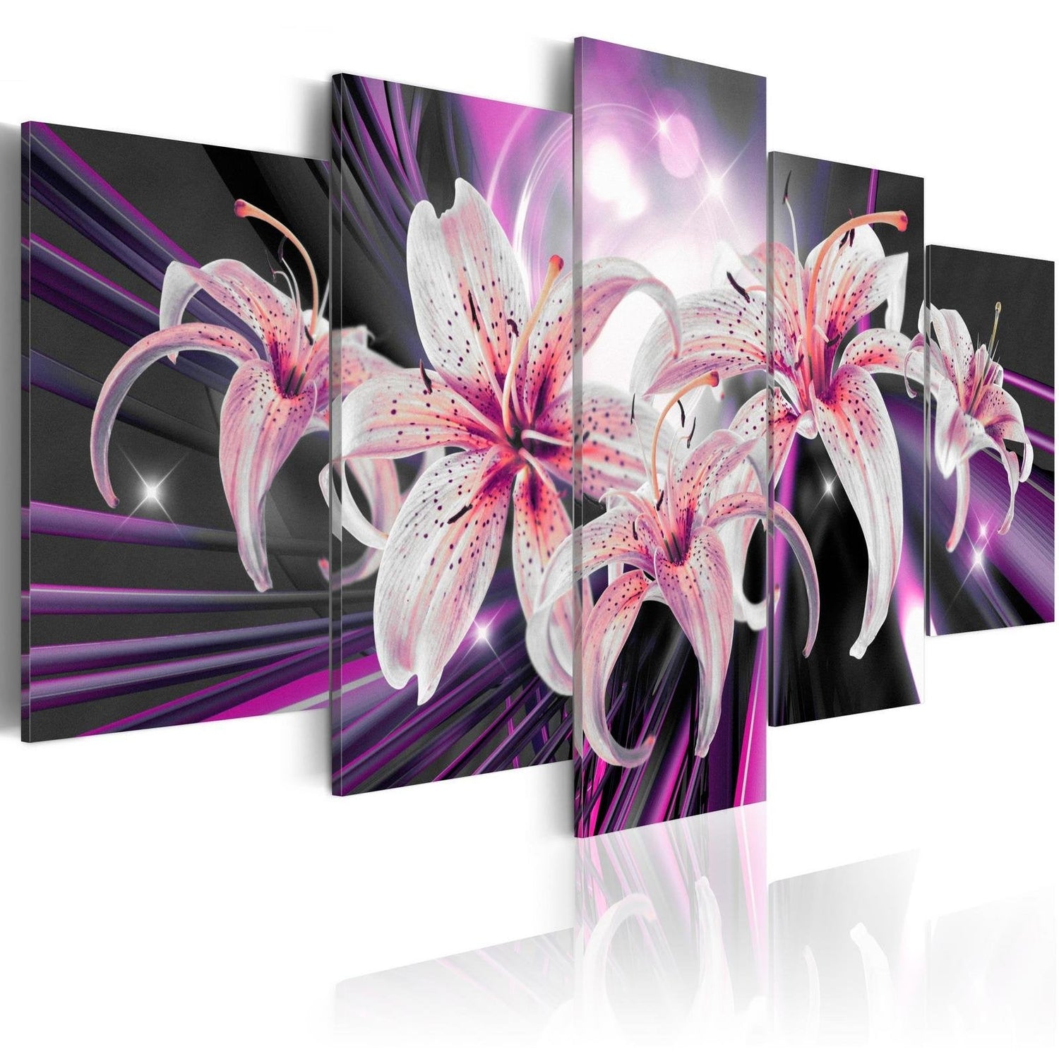 Stretched Canvas Floral Art - Violet Inspiration-Tiptophomedecor