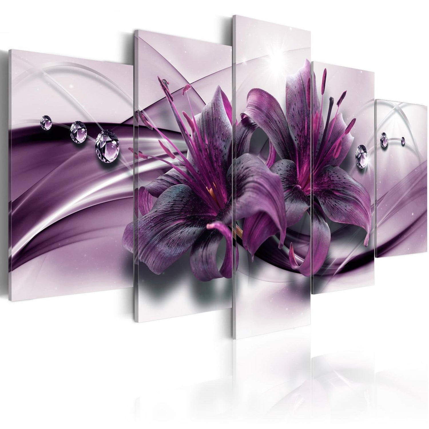 Stretched Canvas Floral Art - Violet Lily-Tiptophomedecor