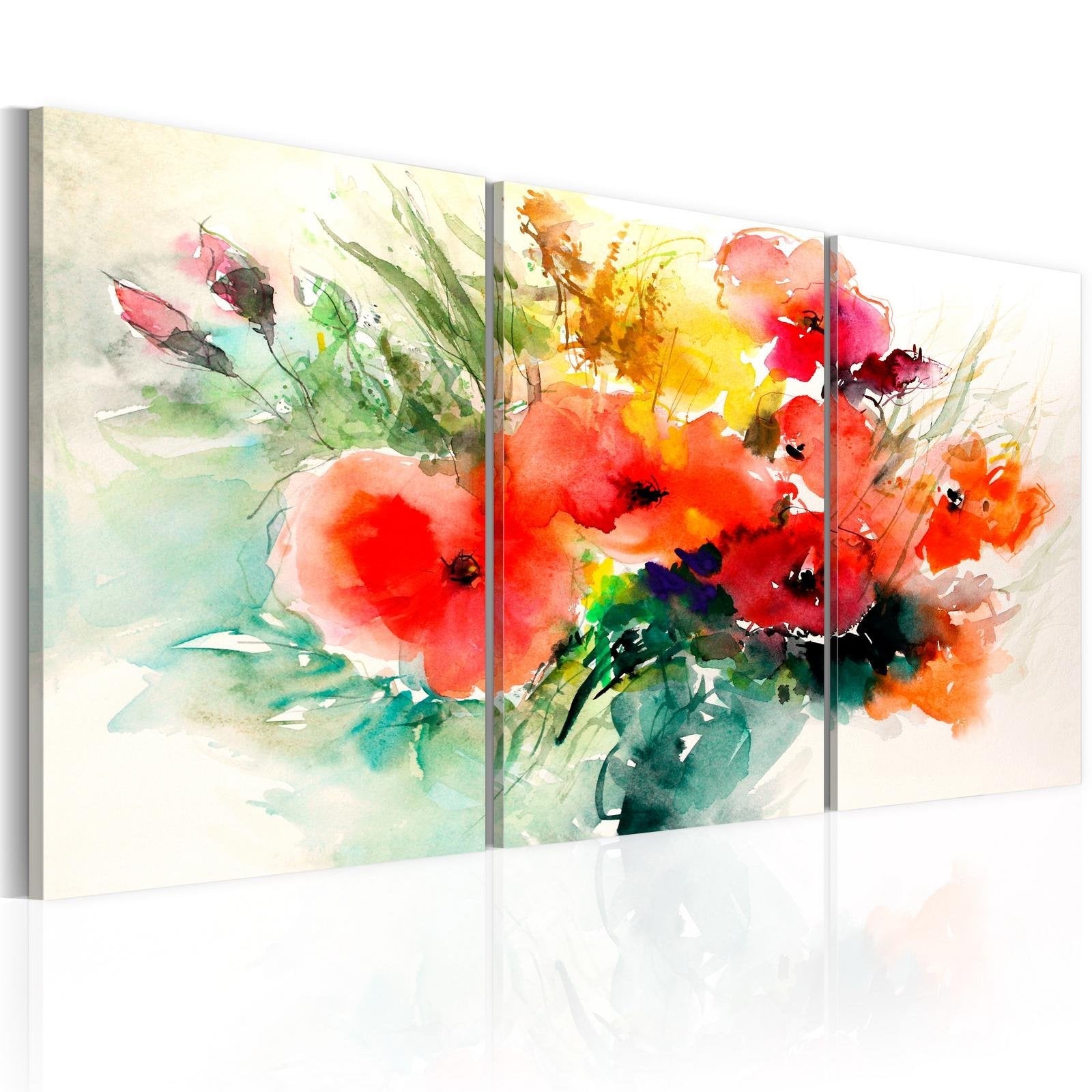 Stretched Canvas Floral Art - Watercolor Bouquet-Tiptophomedecor