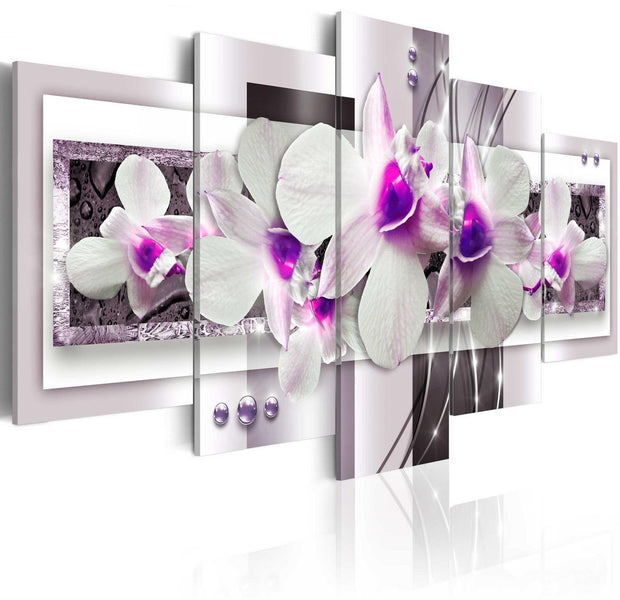 Stretched Canvas Floral Art - With Violet Accent-Tiptophomedecor