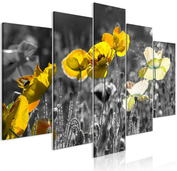Stretched Canvas Floral Art - Yellow Poppies Wide-Tiptophomedecor
