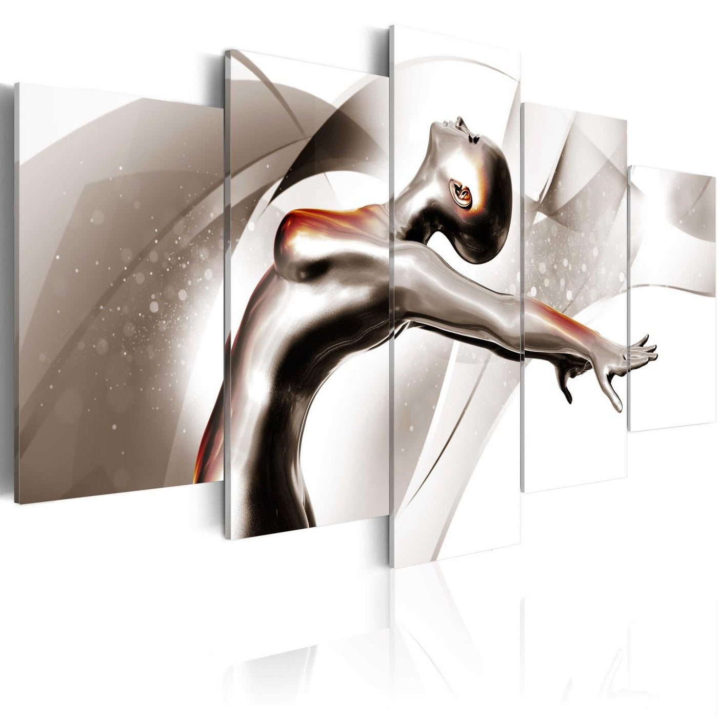 Stretched Canvas Glamour Art - She Dances In Gold-Tiptophomedecor