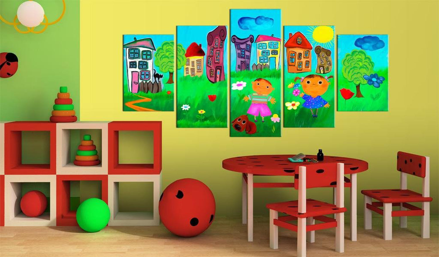 Stretched Canvas Kids Art - Carefree Childhood-Tiptophomedecor