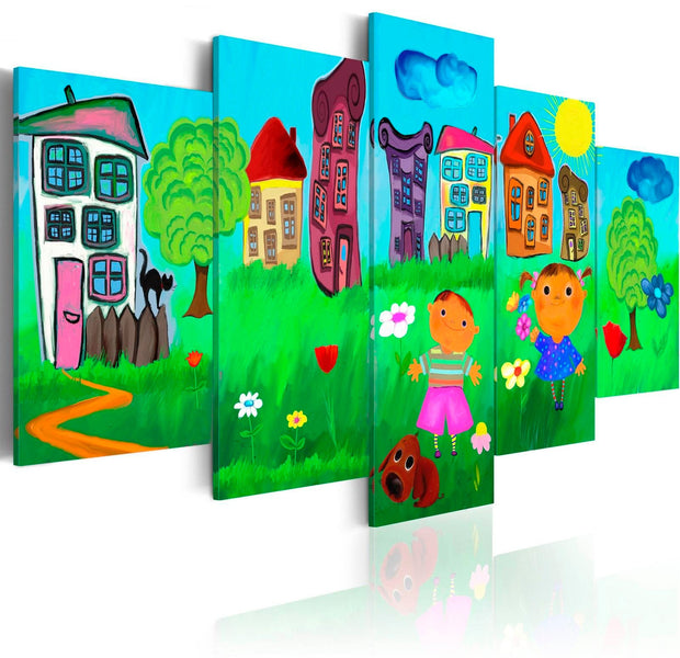Stretched Canvas Kids Art - Carefree Childhood-Tiptophomedecor