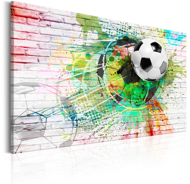 Stretched Canvas Kids Art - Colourful Sport Football-Tiptophomedecor