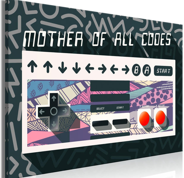 Stretched Canvas Kids Art - Mother Of All Codes Wide-Tiptophomedecor