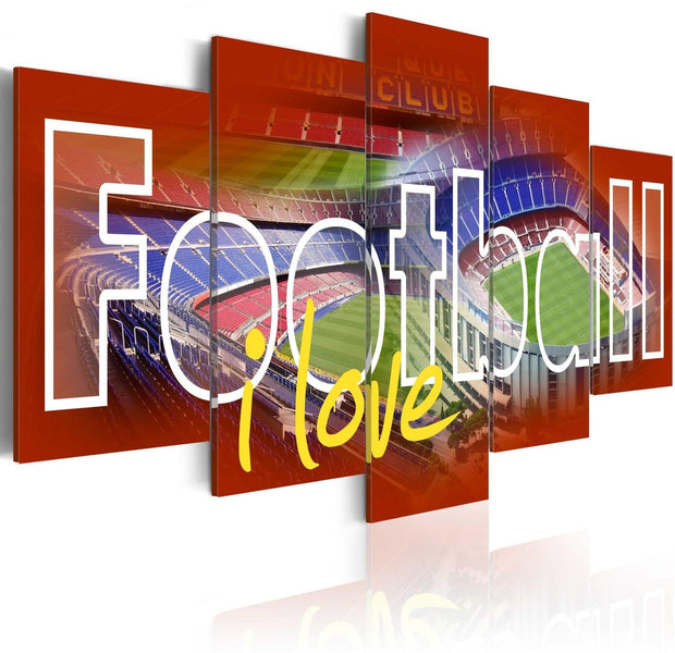 Stretched Canvas Kids Art - The Game I Love-Tiptophomedecor