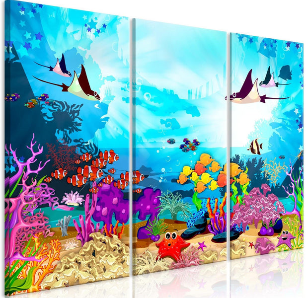 Stretched Canvas Kids Art - Underwater Fun-Tiptophomedecor