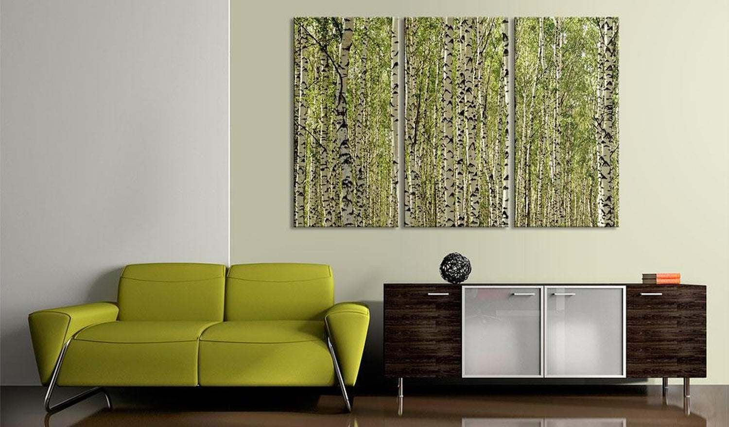 Stretched Canvas Landscape Art - A Forest Of Birch Trees-Tiptophomedecor