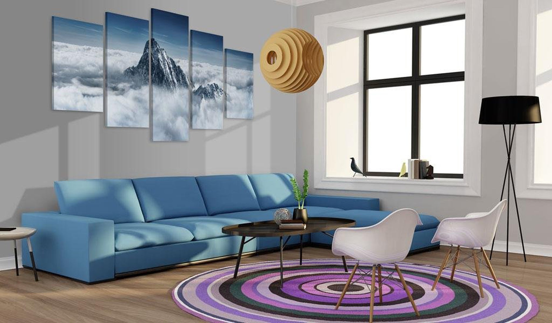 Stretched Canvas Landscape Art - A Peak Rising Above The Clouds-Tiptophomedecor