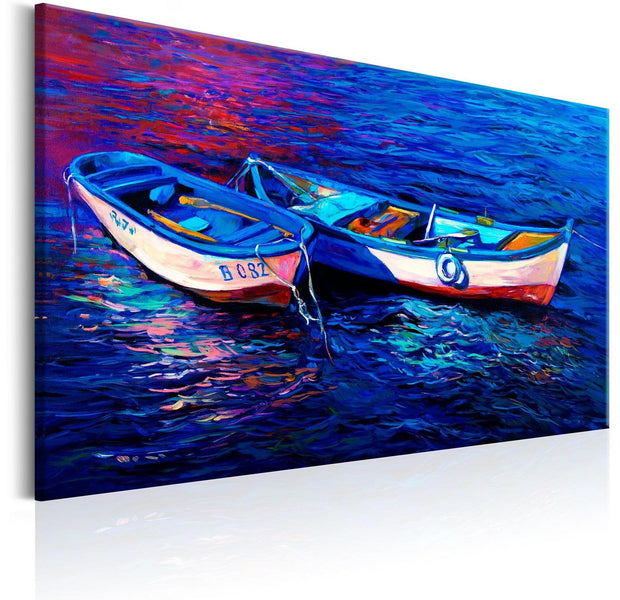 Stretched Canvas Landscape Art - Abandoned Boats-Tiptophomedecor