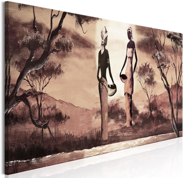Stretched Canvas Landscape Art - African Women-Tiptophomedecor