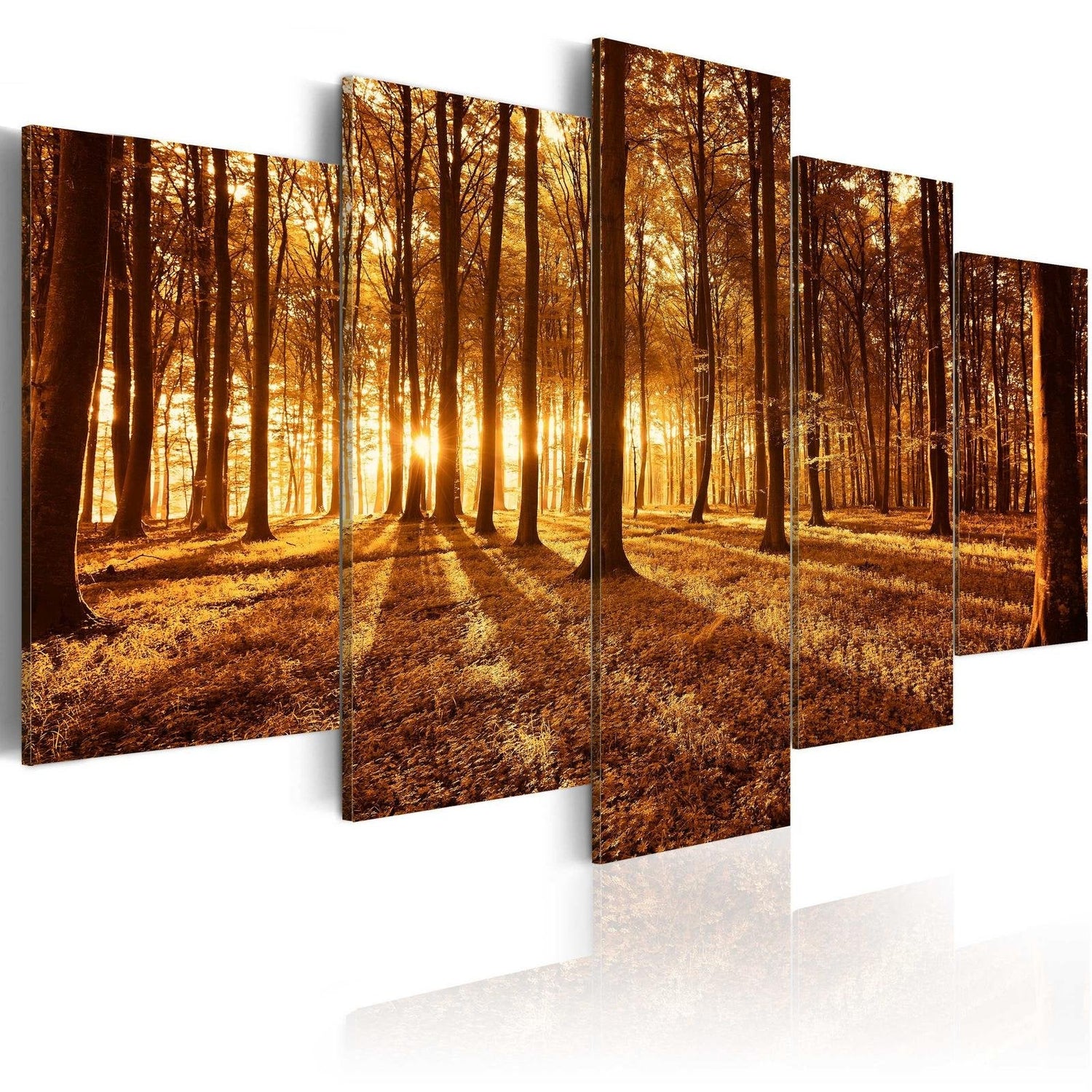 Stretched Canvas Landscape Art - Amber Forest-Tiptophomedecor
