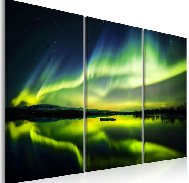 Stretched Canvas Landscape Art - Aurora Borealis 3 Piece-Tiptophomedecor