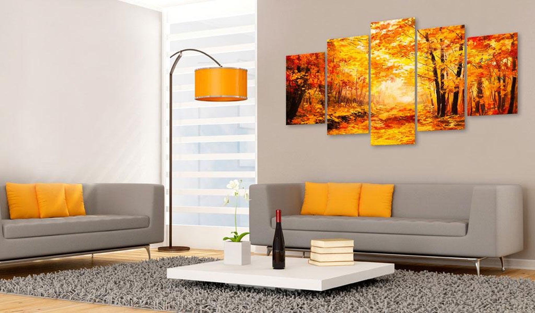 Stretched Canvas Landscape Art - Autumn Alley-Tiptophomedecor