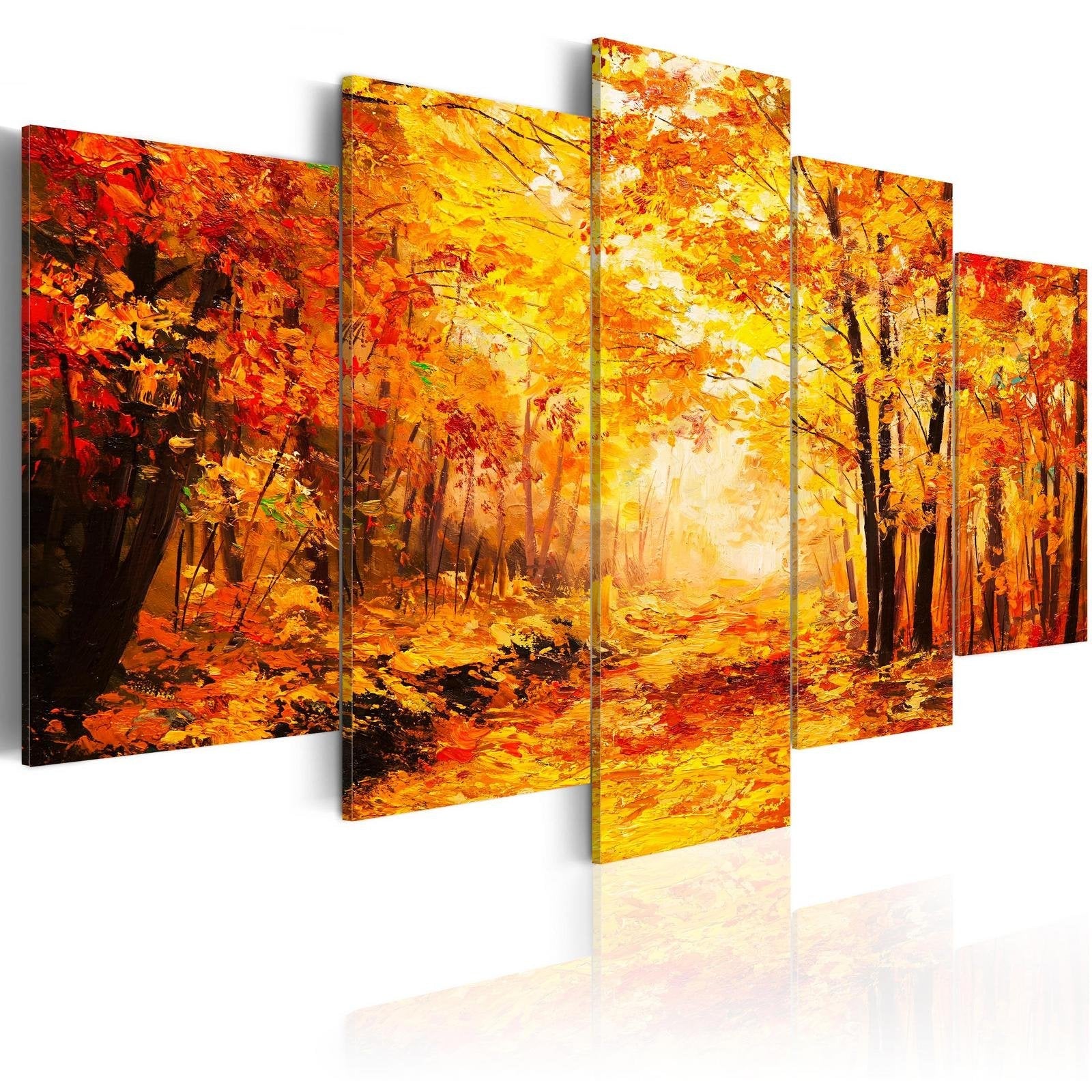 Stretched Canvas Landscape Art - Autumn Alley-Tiptophomedecor