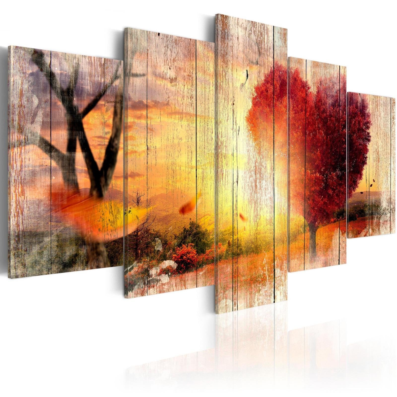 Stretched Canvas Landscape Art - Autumnal Love-Tiptophomedecor