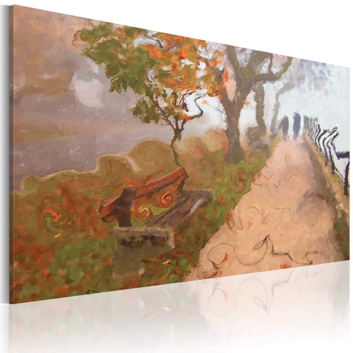 Stretched Canvas Landscape Art - Autumnal Promenade-Tiptophomedecor