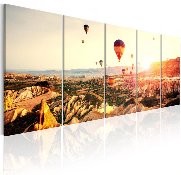 Stretched Canvas Landscape Art - Balloon Rides 5 Piece-Tiptophomedecor