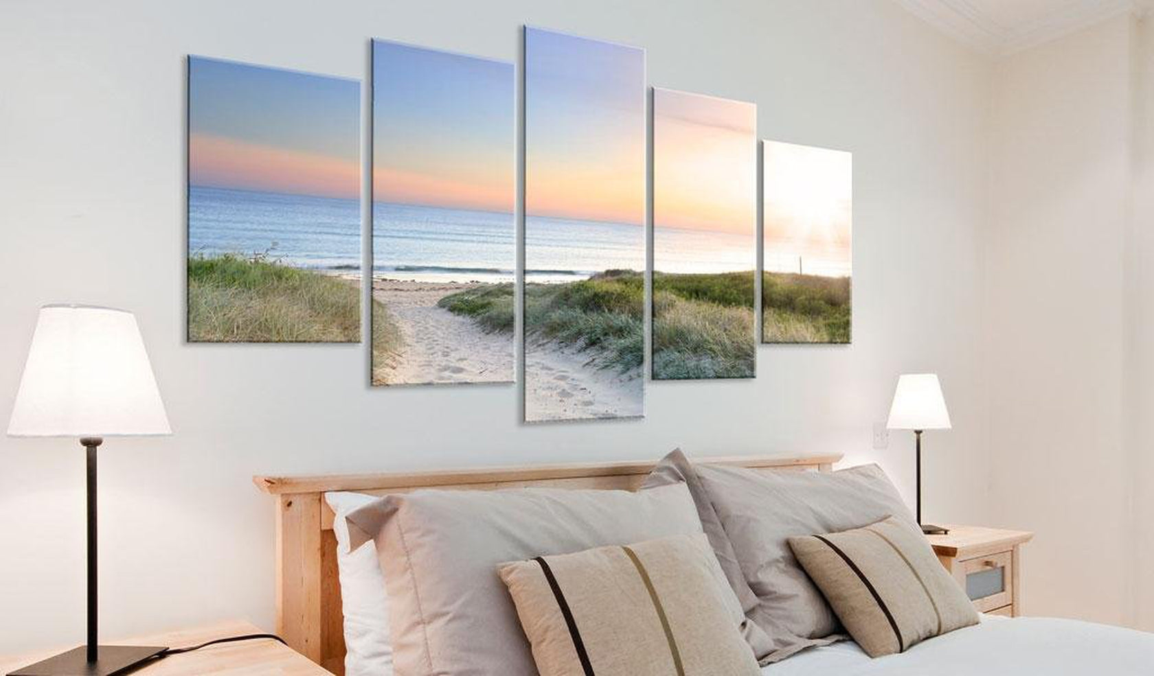 Stretched Canvas Landscape Art - Baltic Sea In The Morning-Tiptophomedecor