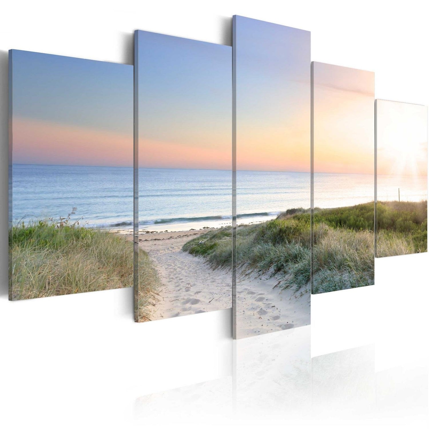 Stretched Canvas Landscape Art - Baltic Sea In The Morning-Tiptophomedecor