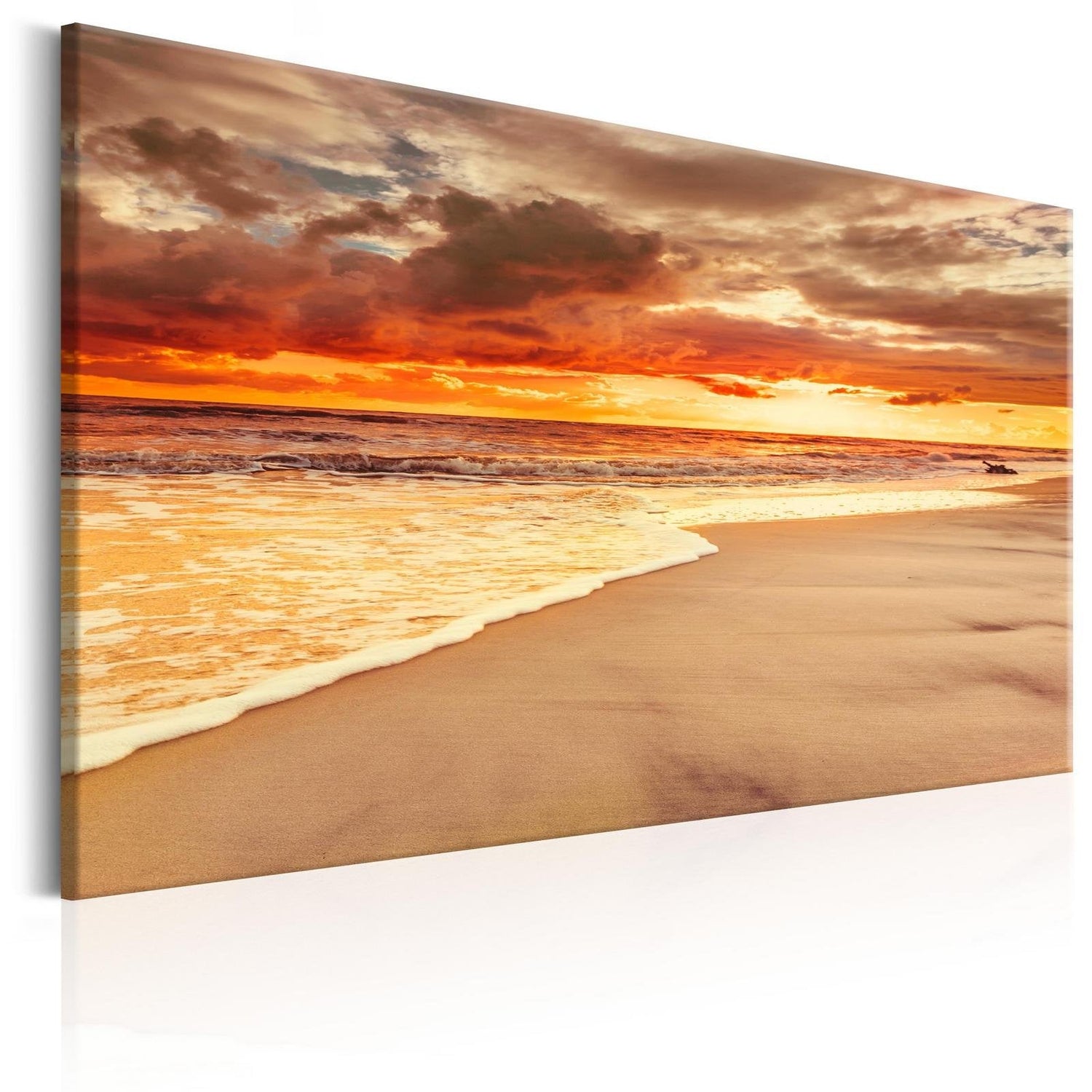 Stretched Canvas Landscape Art - Beach: Beatiful Sunset Ii-Tiptophomedecor